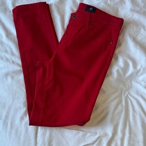 AG Adriano Goldschmied Cherry Red Ankle Pants